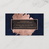 Matig roos goudborstelslag blauw make-up visitekaartje (Achterkant)