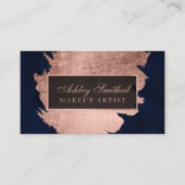 Matig roos goudborstelslag blauw make-up visitekaartje (Voorkant)