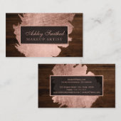 Matig roos goudborstelslag roesthout visitekaartje (Voorkant / Achterkant)