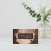 Matig roos goudborstelslag roesthout visitekaartje (Staand voorkant)