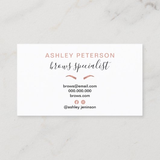 Matig roos goudbrauwen trendy grijs visitekaartje (Achterkant)