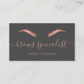 Matig roos goudbrauwen trendy grijs visitekaartje (Voorkant)