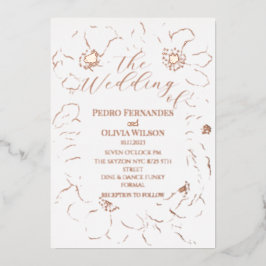 Matig roos goudbruin folie uitnodiging