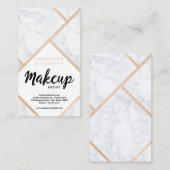 Matig roos gouden witte marmerkleurblok Makeup Visitekaartje (Voorkant / Achterkant)