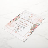 Matig roos goudfolie bruiloft folie uitnodiging (Gedraaid)