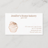 Matig roos goudfolie cupcake homemade bakker visitekaartje (Achterkant)