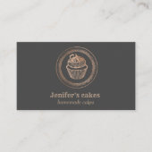 Matig roos goudfolie cupcake homemade bakker visitekaartje (Voorkant)