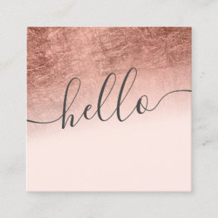 Matig roos goudfolie ombre blush roze hallo vierkante visitekaartje