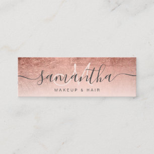 Matig roos goudfolie ombre makeup haar mini visitekaartje