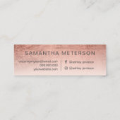 Matig roos goudfolie ombre makeup haar mini visitekaartje (Achterkant)