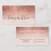 Matig roos goudfolie ombre makeup haar visitekaartje (Voorkant / Achterkant)