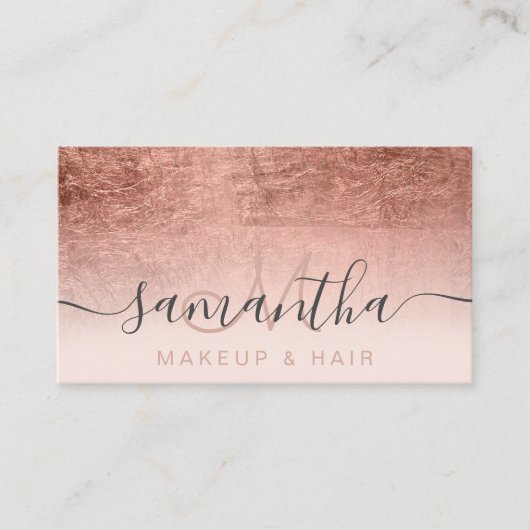 Matig roos goudfolie ombre makeup haar visitekaartje (Voorkant)