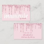 Matig  roos goudglitter drijft mest visitekaartje (Voorkant / Achterkant)