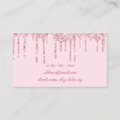 Matig  roos goudglitter drijft mest visitekaartje (Achterkant)