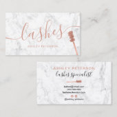 Matig roos goudgordels borstelen wit marmer visitekaartje (Voorkant / Achterkant)