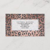 Matig roos goudleopardmake-up met houtskool visitekaartje (Achterkant)