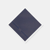 Matig Roos goudolie marineblauw Hexagon Monogram Servet (Hoek)
