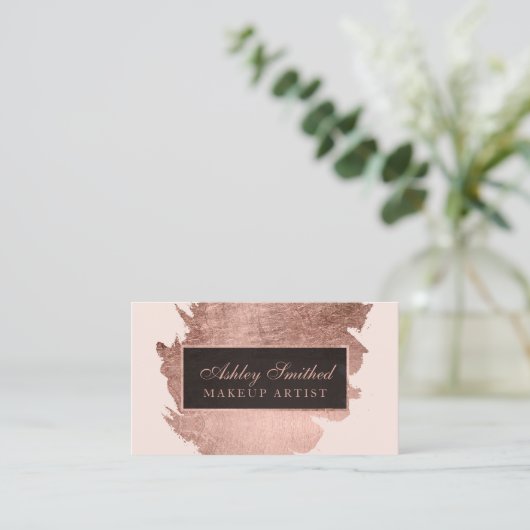 Matig roos goudpenseelpenseelpenseelpenseelpenseel visitekaartje (Staand voorkant)