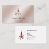 Matig Roos met kaarsvormer - Goud esthetisch bijen Visitekaartje (Voorkant / Achterkant)