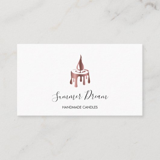 Matig Roos met kaarsvormer - Goud esthetisch bijen Visitekaartje (Voorkant)