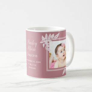 Matig Roos Nieuw babymeisje Foto geboortevlekken Koffiemok