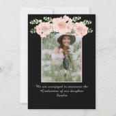 Matig, roze bloem afstuderen aankondiging (Achterkant)