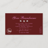 Matig roze bruinkooldiamant met Logo Visitekaartje (Achterkant)