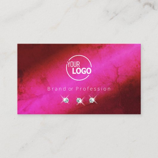 Matig roze bruinkooldiamant met Logo Visitekaartje (Voorkant)