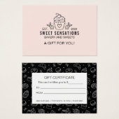 Matig Roze Cupcake-cadeaubon bakkerij Visitekaartje (Voorkant /achterkant)