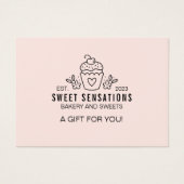 Matig Roze Cupcake-cadeaubon bakkerij Visitekaartje (Voorkant)