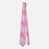 Matig roze en grijs speldenpatroon stropdas (Voorkant)