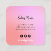 Matig roze en paarse gradiëntnagels vierkante visitekaartje (Achterkant)