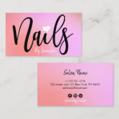 Matig roze en paarse gradiëntnagels visitekaartje (Voorkant / Achterkant)