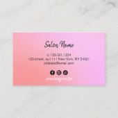 Matig roze en paarse gradiëntnagels visitekaartje (Achterkant)