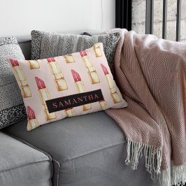 Matig roze en rode lipstick, meisje met naam accent kussen