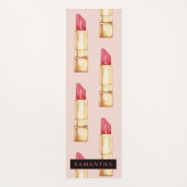 Matig roze en rode lipstick, meisje met naam yogamat (Voorkant)