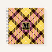 Matig roze geel speldenstartanleder Monogram Notitieboek (Voorkant)
