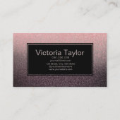 Matig roze glitter chic ombre visitekaartje (Achterkant)