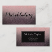 Matig roze glitter chic ombre visitekaartje (Voorkant / Achterkant)