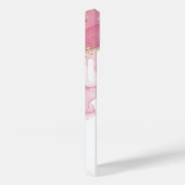 Matig roze glitterchema, monogrammen Case-Mate iPhone case (Achterkant / Rechts)