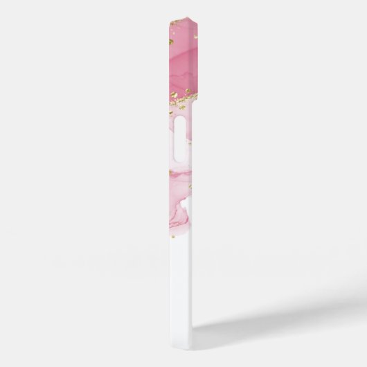 Matig roze glitterchema, monogrammen Case-Mate iPhone case (Achterkant / Rechts)