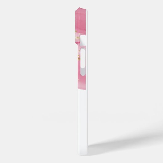 Matig roze glitterchema, monogrammen Case-Mate iPhone case (Achterkant / Links)