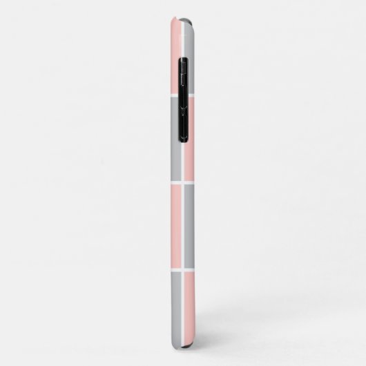 Matig roze, grijs vierkant kleurenblok monogrammen Case-Mate iPhone case (Achterkant/links)