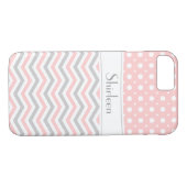 Matig roze, grijs, witte wieg en polka punt Case-Mate iPhone case (Achterkant (Horizontaal))