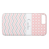 Matig roze, grijs, witte wieg en polka punt Case-Mate iPhone case (Achterkant (Horizontaal))