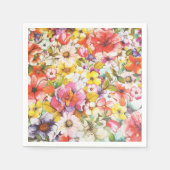 Matig roze koraal botanische waterverf floraal servet (Voorkant)