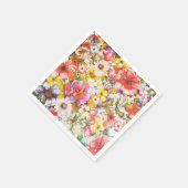 Matig roze koraal botanische waterverf floraal servet (Hoek)