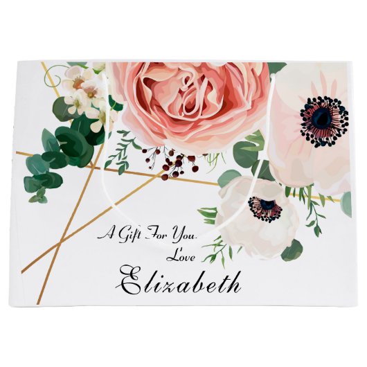 Matig roze koraal flesanaal groot cadeauzakje (Voorkant)