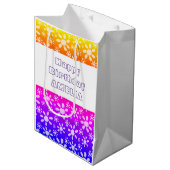 Matig roze meisje bloem medium cadeauzakje (Voorkant Gekanteld)