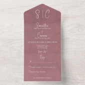 Matig roze minimummonogram geen diner all in one uitnodiging (Binnen)